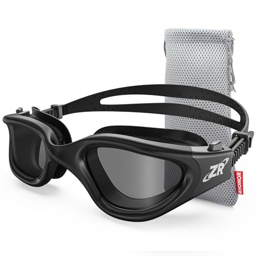 ZIONOR Swim Goggles, Upgraded G1 Polarized Swimming Goggles UV Protection Anti-fog Adjustable Strap for Men Women Adult Indoor or Outdoor (Polarized Smoke Lens) - Image 1