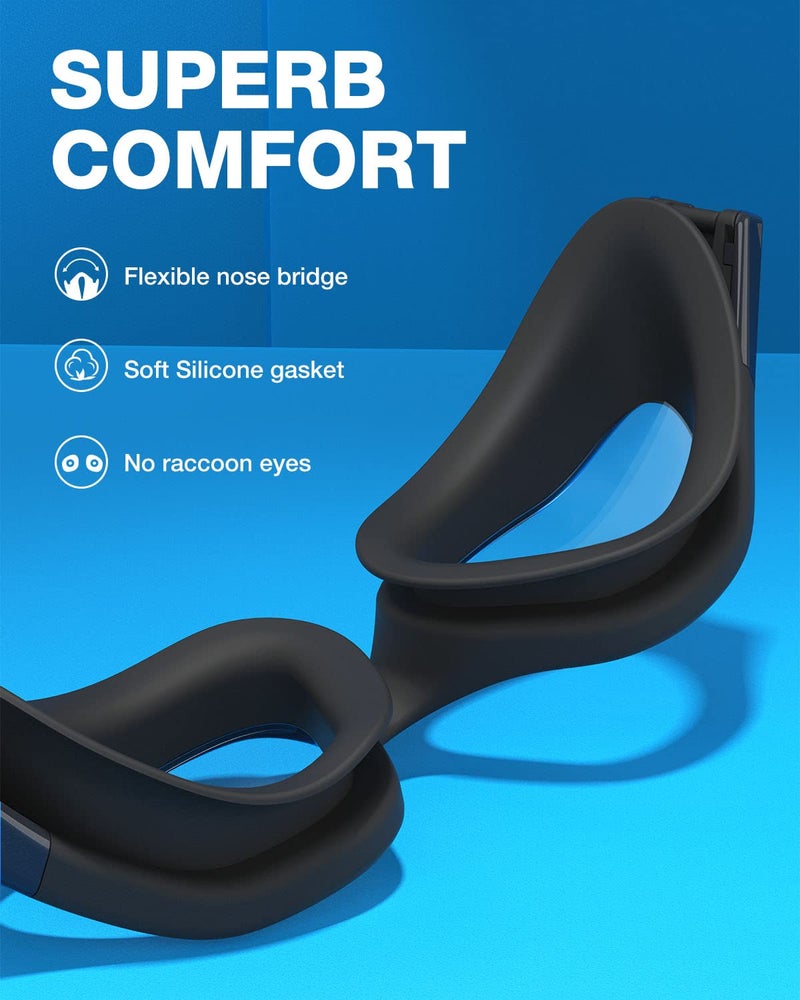 ZIONOR Swim Goggles, Upgraded G1 Polarized Swimming Goggles UV Protection Anti-fog Adjustable Strap for Men Women Adult Indoor or Outdoor (Polarized Smoke Lens) - Image 4