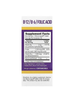 Superior Source Superior Source, Methylcobalamin B-12, B-6 & Folic, 60 MicroLingual® Instant Dissolve Tablets  - Image 2