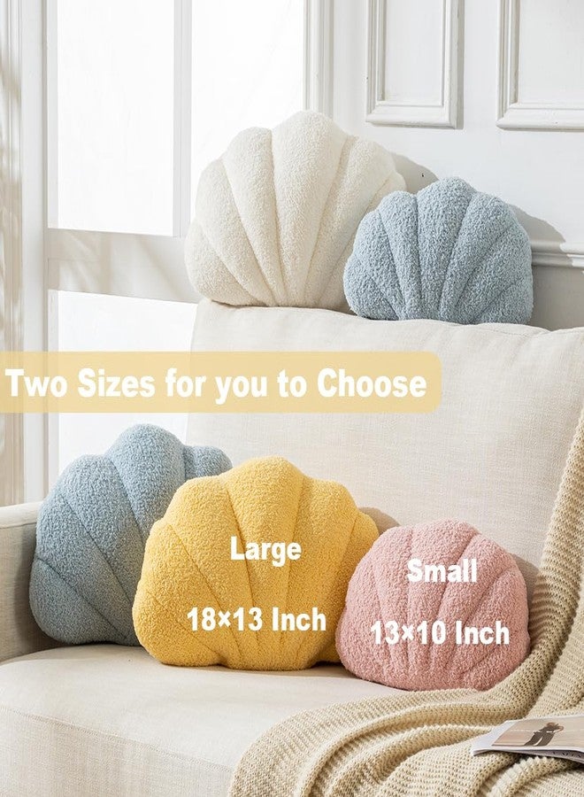 XIAIJIA Seashell Throw Pillows Shell Shaped Pillow Blue Sea Shell Pillows for Bed Seashell Decorative Pillow Soft Plush Pillow Sea Couch Decoration(13 X 10 inch) - Image 3