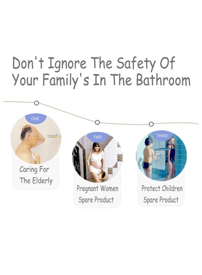 Non Slip Shower Mats Bath Mat Anti Mould TPE Bathroom Bathtub Mat Floor Shower Mats Anti Slip Antibacterial with Suction Cups & Drainage hole Perfect for Everyone Safety Khaki 16.9" x 29.5"/43 x 75cm - Image 2