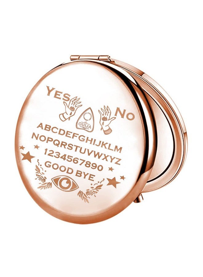 FEELMEM Ouija Mirror Ouija Board Planchette Compact Mirror Spirit Board Art Makeup Mirror Ouija Spirit Board Witchcraft Occult Ouija Gift (Ouija Yesmirror) - Image 1