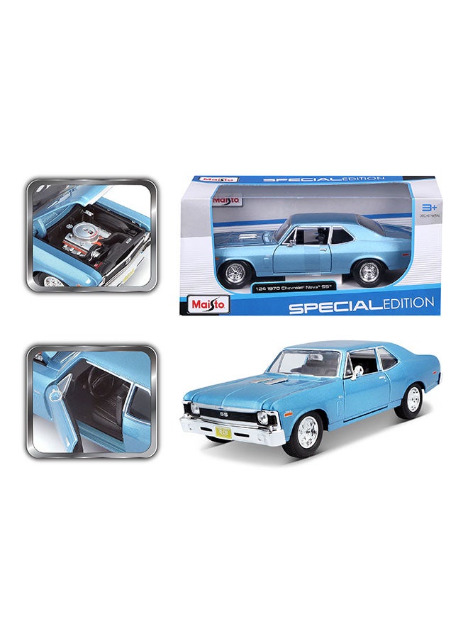 Maisto 1:24 Se (A) - 1970 Chevrolet Nova Ss Met Blue Officially Licensed Scaled Replicas of Collectible Diecast Metal Models with Exquisite Interior & Exterior Detailing for All Ages - Image 1