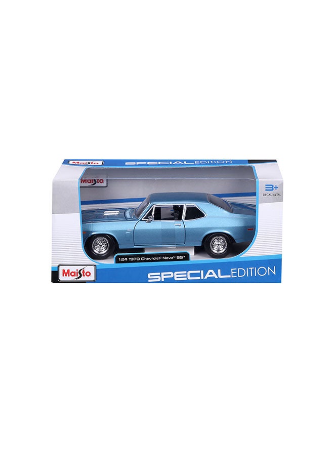 Maisto 1:24 Se (A) - 1970 Chevrolet Nova Ss Met Blue Officially Licensed Scaled Replicas of Collectible Diecast Metal Models with Exquisite Interior & Exterior Detailing for All Ages - Image 3