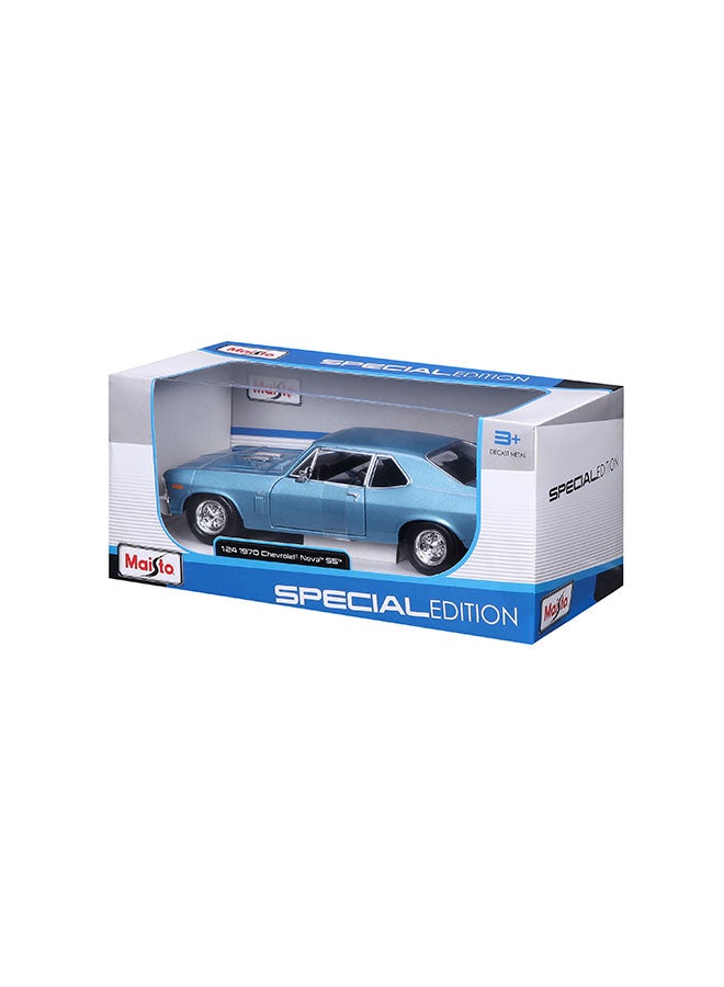Maisto 1:24 Se (A) - 1970 Chevrolet Nova Ss Met Blue Officially Licensed Scaled Replicas of Collectible Diecast Metal Models with Exquisite Interior & Exterior Detailing for All Ages - Image 4