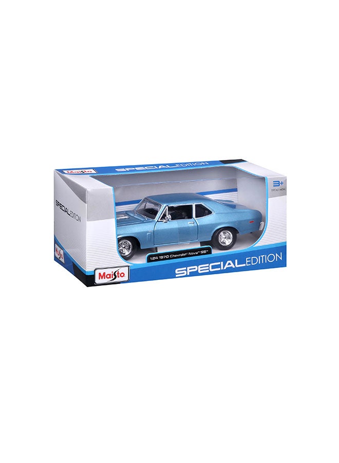Maisto 1:24 Se (A) - 1970 Chevrolet Nova Ss Met Blue Officially Licensed Scaled Replicas of Collectible Diecast Metal Models with Exquisite Interior & Exterior Detailing for All Ages - Image 2