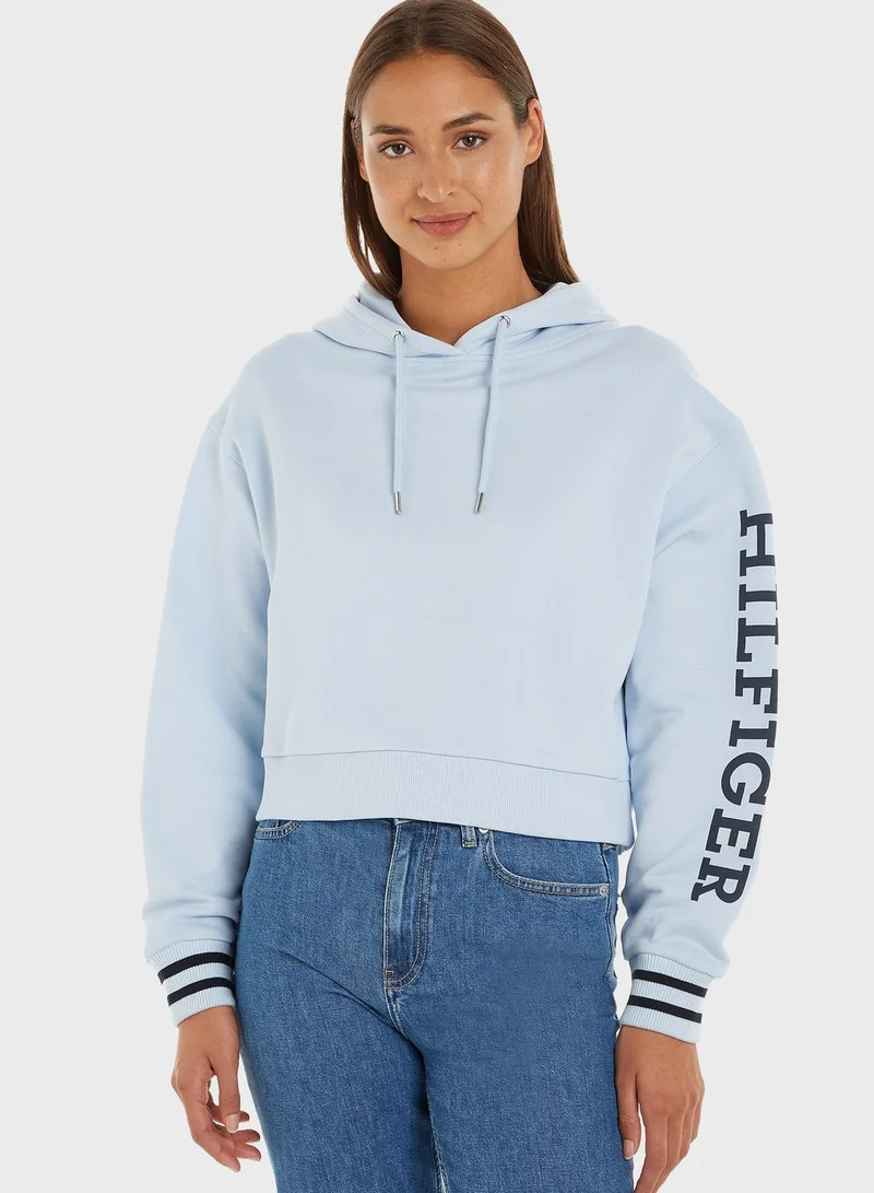 TOMMY HILFIGER Logo Sleeve Knitted Hoodie