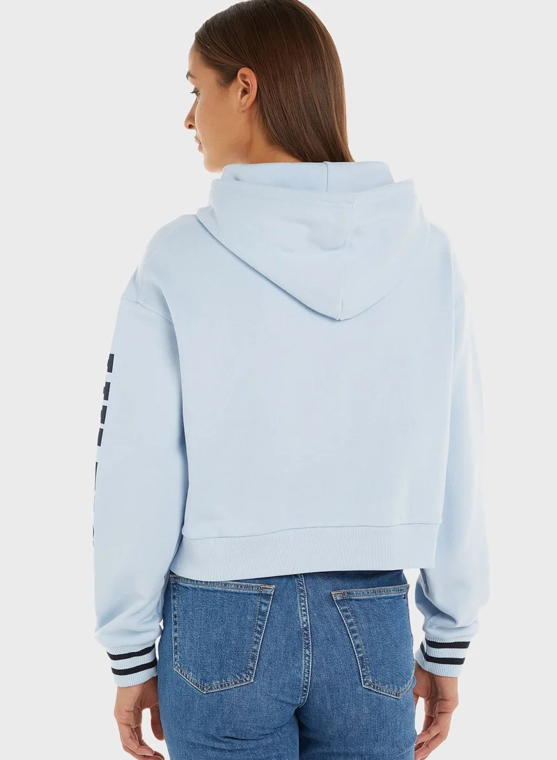 TOMMY HILFIGER Logo Sleeve Knitted Hoodie