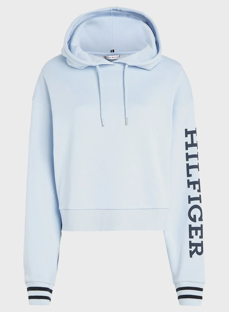 TOMMY HILFIGER Logo Sleeve Knitted Hoodie
