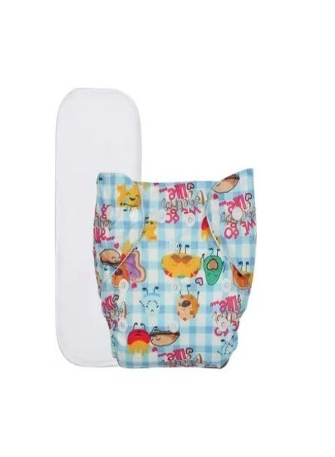 Laee cute "Eco-Friendly Baby Cloth Diapers with Absorbent Inserts - Soft, Washable & Adjustable (green+black+skyblue) - Image 3