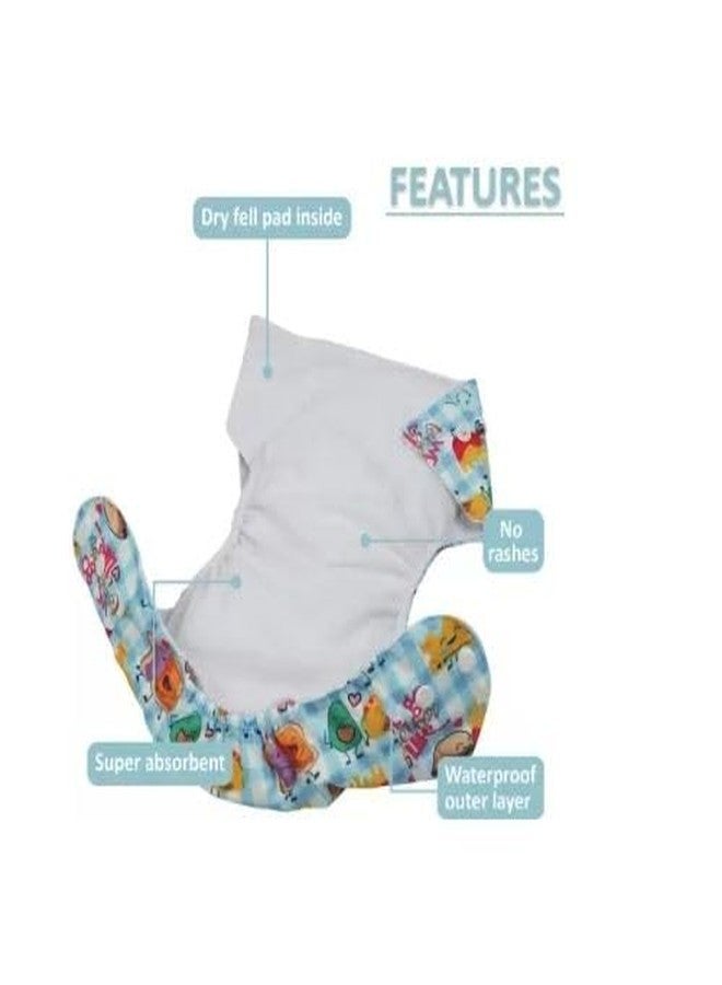 Laee cute "Eco-Friendly Baby Cloth Diapers with Absorbent Inserts - Soft, Washable & Adjustable (green+black+skyblue) - Image 5