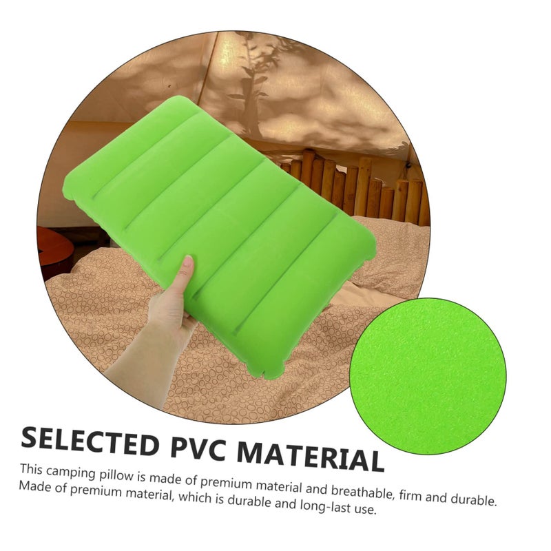 Inflatable Camping Pillow PVC Velvet Cover Thickened Travel Rest Tool for Hiking - Image 5