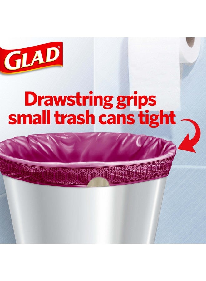 Glad Odorshield Small Drawstring Trash Bags, 4 Gal, Pink, Cherry Blossom, 80 Ct, Pack May Vary - Image 2
