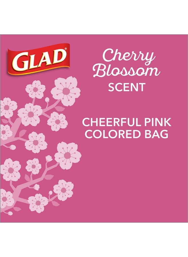 Glad Odorshield Small Drawstring Trash Bags, 4 Gal, Pink, Cherry Blossom, 80 Ct, Pack May Vary - Image 4