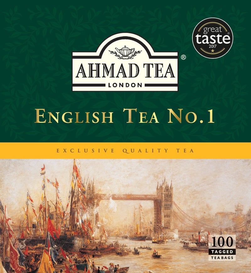 Ahmad Tea English Tea No.1 Tagged Teabags, 100 Count,3922-1