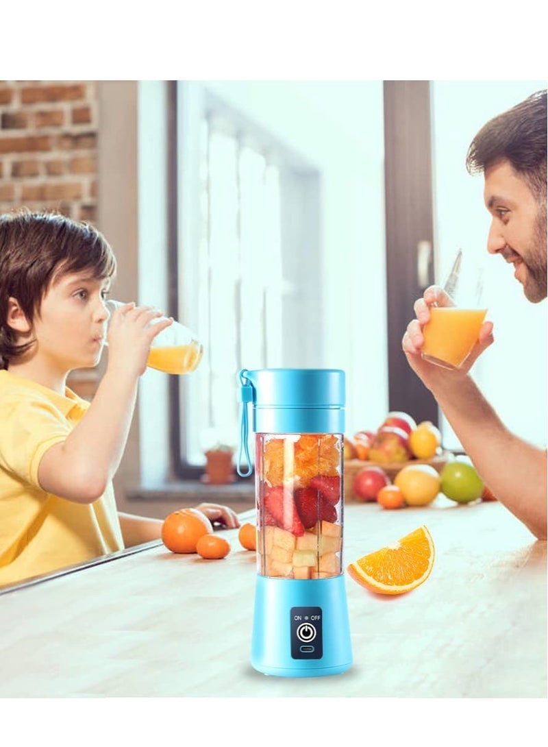 ELTRAZONE Portable Blender Cup,Electric USB Juicer Blender,Mini Blender Portable Blender For Shakes and Smoothies, Juice,380ml, Six Blades Great for Mixing,Bule  - Image 3