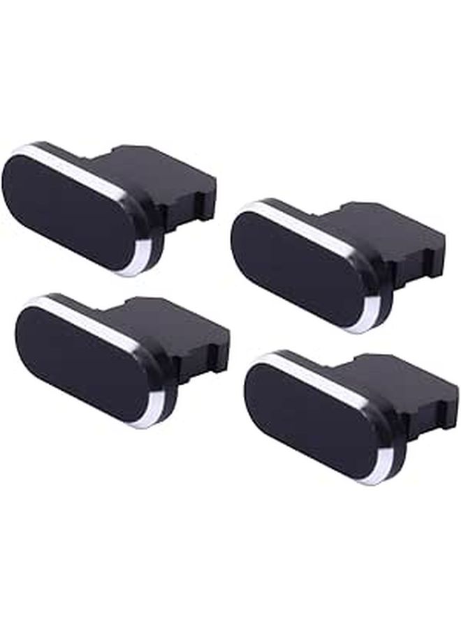 Housoutil 4 Pack USB Charging Port Dust Plugs Compact Caps Black - Image 1