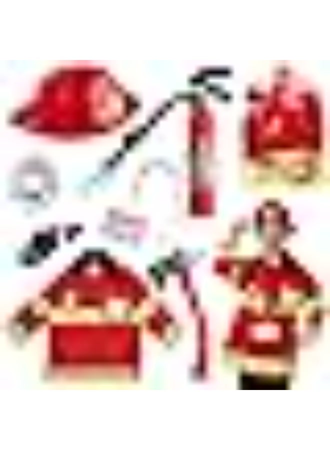 Born Toys (8 PC Premium Washable Fireman Costume and Firefighter Accessories with Real Water Shooting Extinguisher Great for Halloween - Image 2