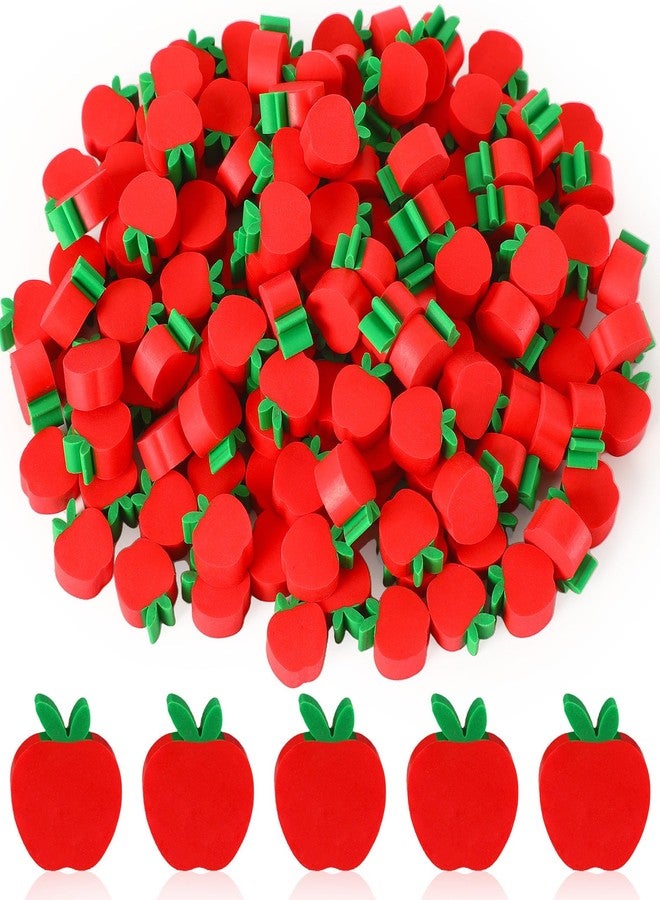 JUNEBRUSHS 150pcs Apples Erasers for Kids Bulk, Welcome Back to School Gifts Red Mini Apples Erasers for First Day of School Teachers Supplies Students Classroom Prizes Homework Rewards - Image 1