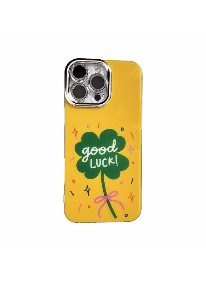 NIBEMINENT Cartoon Green Lucky Grass Protective TPU Case Cover For iPhone 14 Clear - Image 2