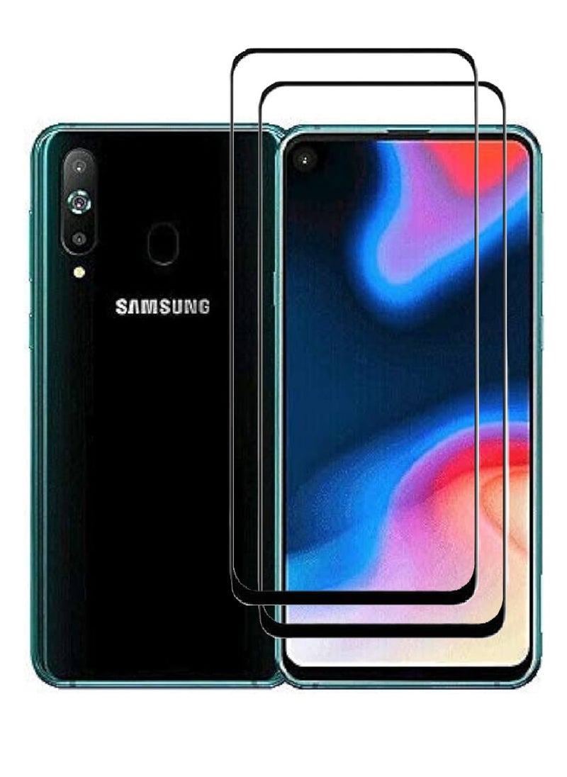 2 Pieces Tempered Glass Screen Protector 5D Designed For Samsung Galaxy A8s Full Glue Edge to Edge Full Screen Coverage And Bubble Free