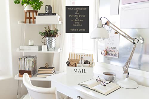 BLU MONACO White Wooden Mail Organizer – 3-Tier White Desk Organizer – Rustic Country Mail Sorter for Kitchen Countertop or Office Use - Image 2