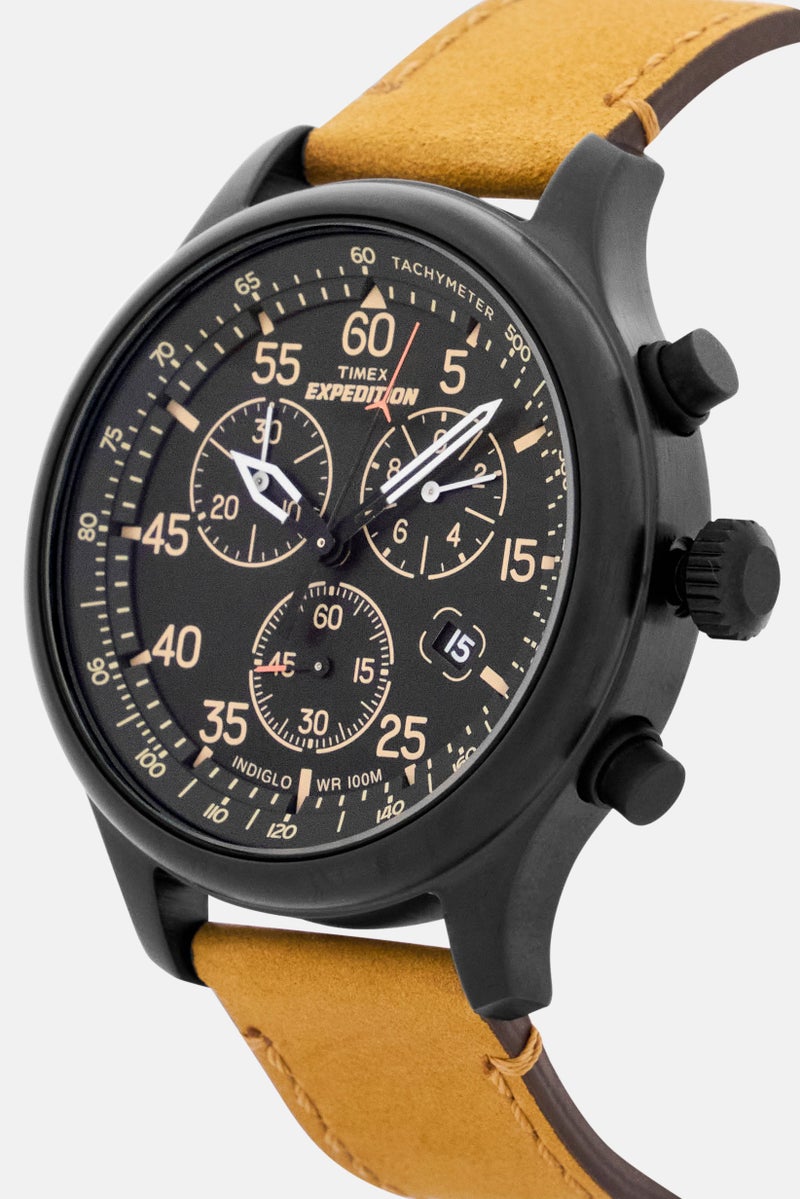 TIMEX Men TW4B12300 Leather Analog Watch 43mm, Brown - Image 3