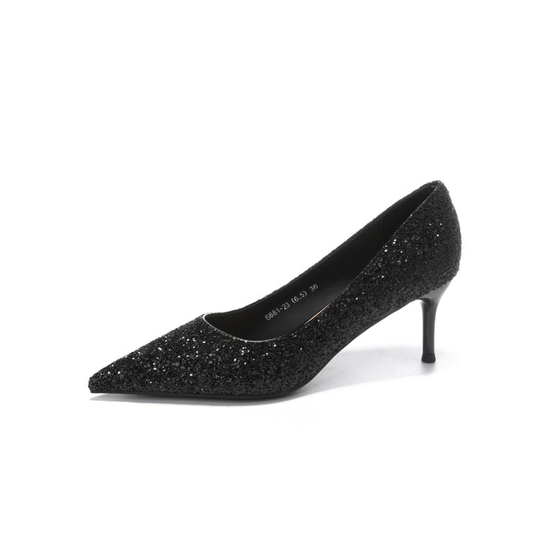 Pumps Pointed Toe Stiletto Silver Women's Shoes - Image 1