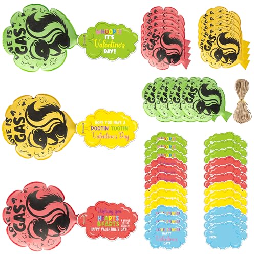 CPicdn 12 Pack Valentines Day Whoopee Cushions Card Set Funny Skunk Whoopee Cushion with Card Valentines Day Fart Prank Kit Toys Party Favors Novelty Trick Joke Gift for Kids Adults Office Home - Image 1