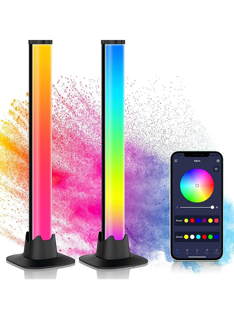 SENOROVA RGB Gaming Light Bars, 2PCS Smart Ambient LED Lights with Music Sync, App & Remote Control, Color Changing Desktop Light Bars for TV, PC Monitor, Gaming Room, Bedroom Setup - Image 1