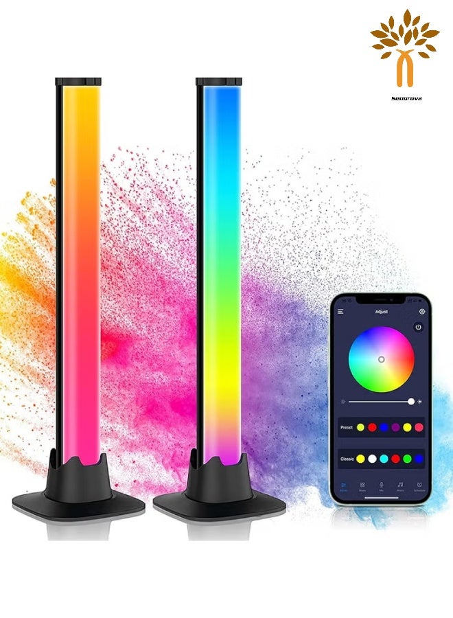 SENOROVA RGB Gaming Light Bars, 2PCS Smart Ambient LED Lights with Music Sync, App & Remote Control, Color Changing Desktop Light Bars for TV, PC Monitor, Gaming Room, Bedroom Setup - Image 1