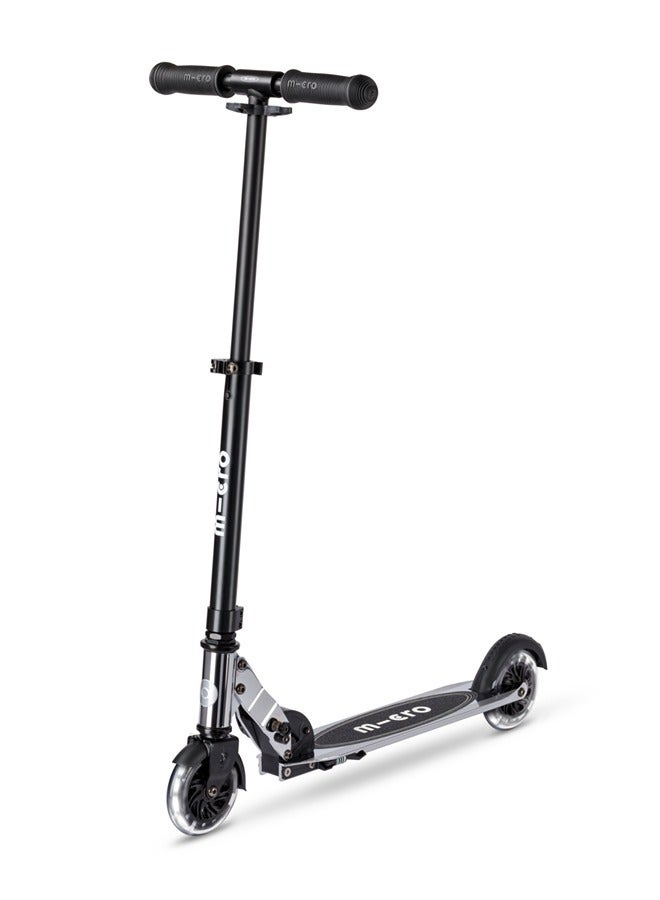 Micro Micro Scooters | Sprite Glow LED Handlebar Adjustable Scooter Silverchrome | Lightweight | Light Up Wheels | Foldable | 6-12yrs | Boys & Girls  - Image 1