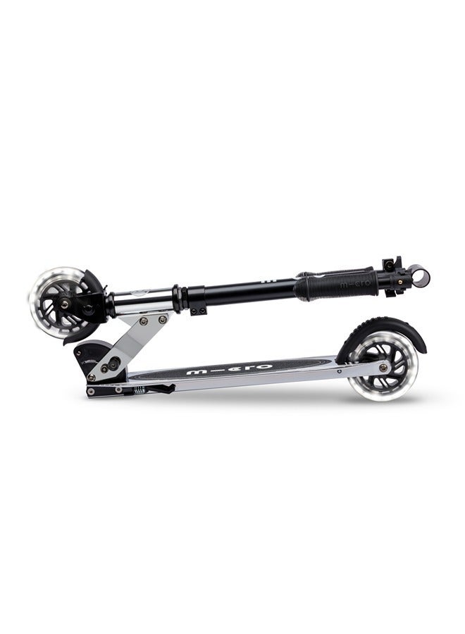 Micro Micro Scooters | Sprite Glow LED Handlebar Adjustable Scooter Silverchrome | Lightweight | Light Up Wheels | Foldable | 6-12yrs | Boys & Girls  - Image 4