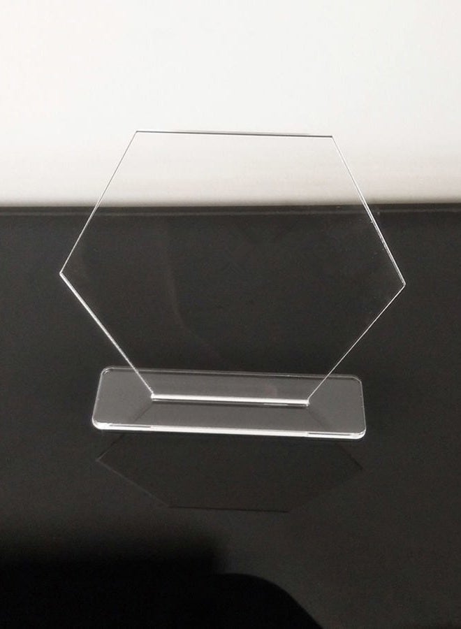 XIAOYUE 5 Sets Acrylic Blanks Hexagon with Stand,DIY Clear Wedding Signs,Personalized Hand Lettered Table Numbers (5.5'') - Image 1