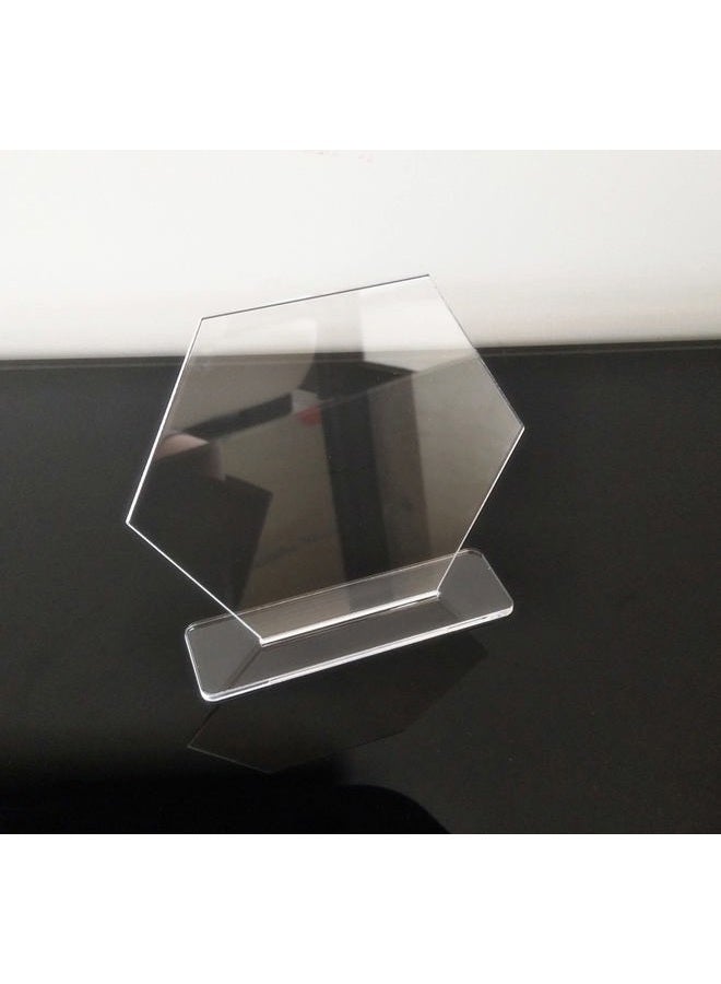 XIAOYUE 5 Sets Acrylic Blanks Hexagon with Stand,DIY Clear Wedding Signs,Personalized Hand Lettered Table Numbers (5.5'') - Image 4