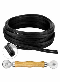 Screen Retainer Spline Screen Rolling Tool with Wood Handle and Steel Wheels Spline Repair Roller Tool Kit for Installing Rolling Window and Door Screens (0.12 Inch x 26 Feet)
