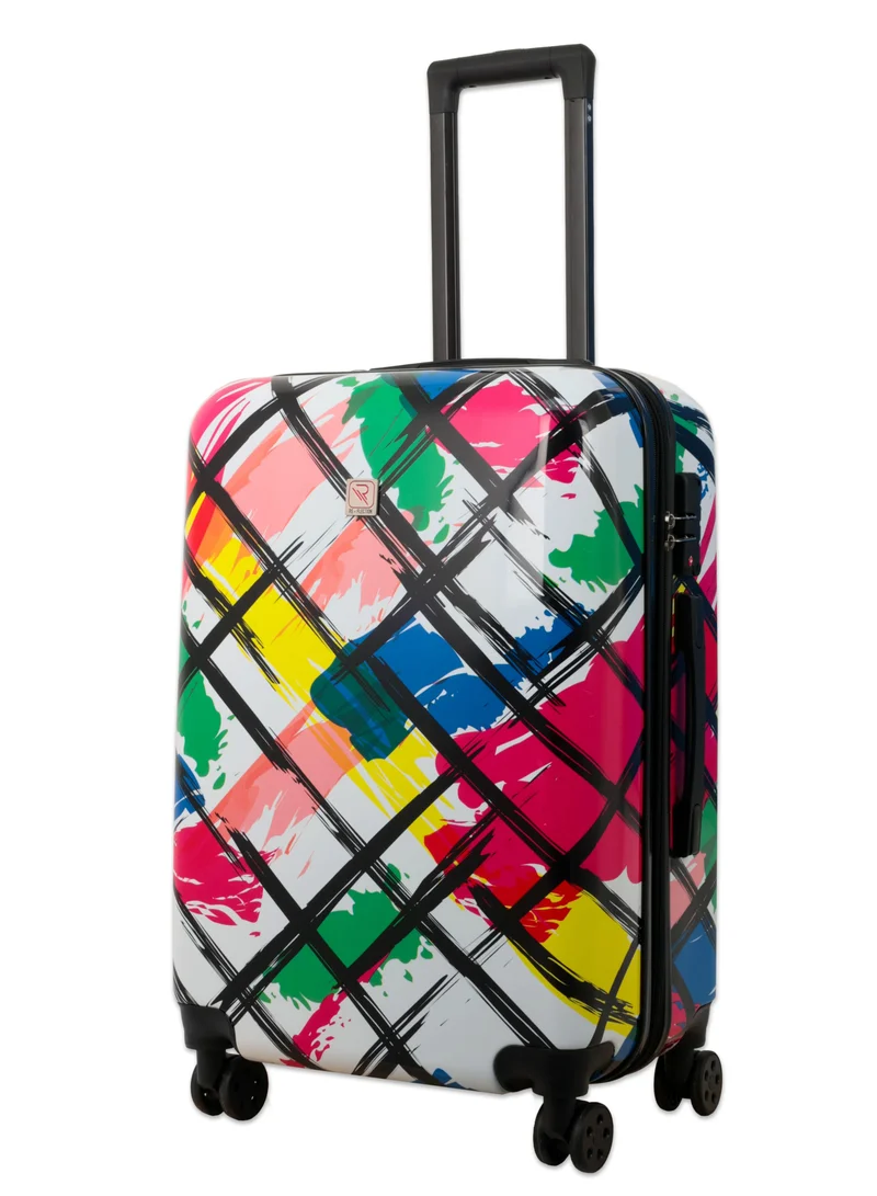 Reflection Re-flection 28 Inch ABS and Polycarbonate Suitcase, Lightweight Hard Case Abstract Print Series Travel Luggage Trolley with 121L Storage Capacity , 4 Spinner Wheels and TSA Lock, Multicolour
