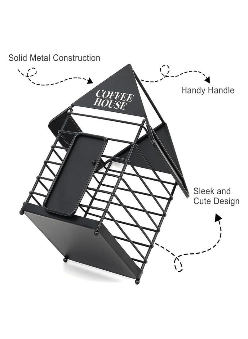 أوزيغالور 1 قطعة بلاك ستانلس ستيل حقائب القهوة المعادن سلة تخزين للمطبخ، مخزن، مكتب، مقهى - Image 3