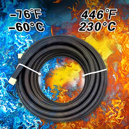 Medoon 6AN PTFE Fuel Line Kit, 5/16" Nylon Stainless Steel Braided, LS Swap EFI E85 Injection Fuel Hose Fitting 20FT - Image 5