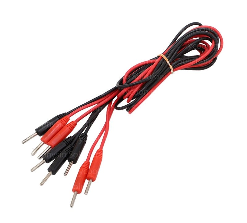 TYCOON PHYSIO SOLUTIONS IFT WIRE for physiotherapy (Inter Ferential Therapy) machine wires PACK OF 4 (2 RED, 2 BLACK) Used for physio therapy at clinics - Image 5