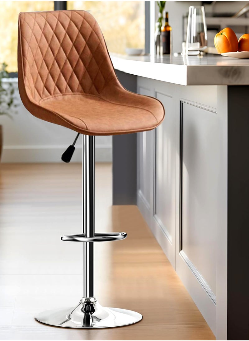 Living Adjustable Barstools Swivel Counter Stool Leather Bar Chair  - Image 1
