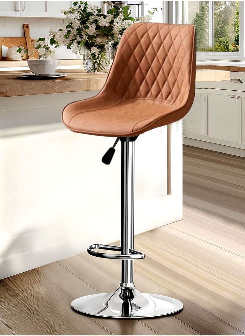 Living Adjustable Barstools Swivel Counter Stool Leather Bar Chair  - Image 2