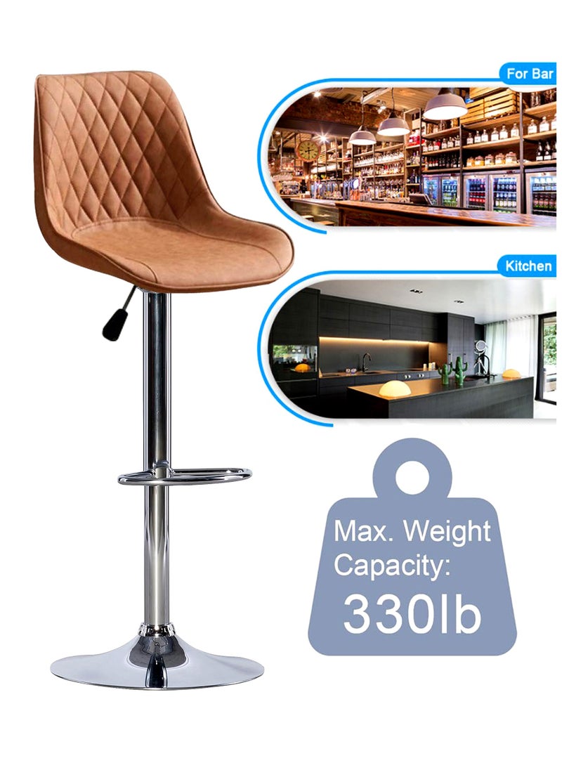 Living Adjustable Barstools Swivel Counter Stool Leather Bar Chair  - Image 4