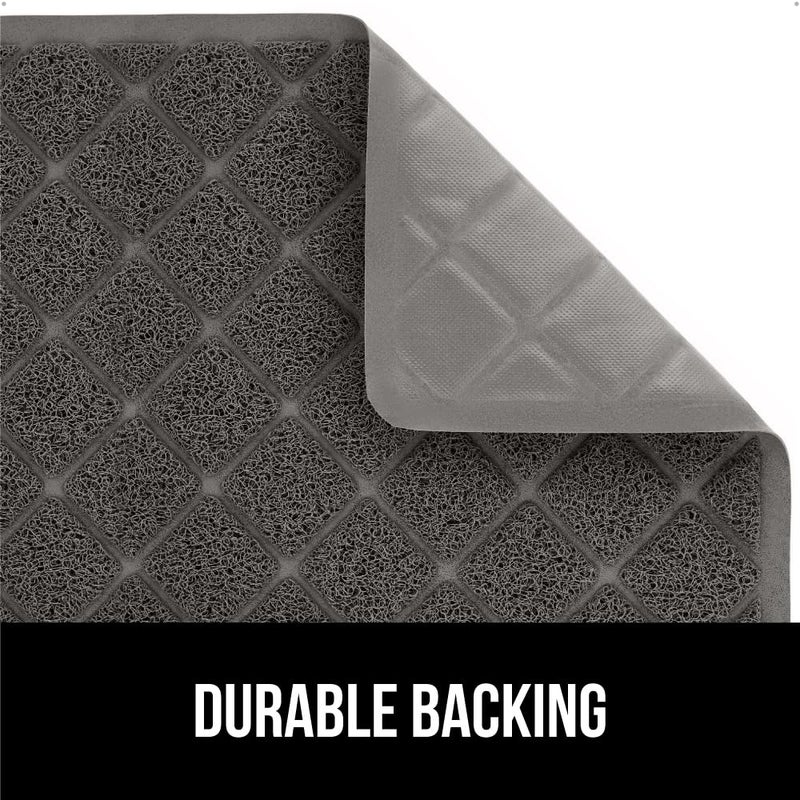 GORILLA GRIP Cat Litter Box Mat, 35x23, Water Resistant Kitty Litter Trapping Mat, Textured Backing, Easy to Clean, Less Waste and Clean Floors, Kitten Supplies for Indoor Cats, Soft on Paws Dark Gray - Image 4