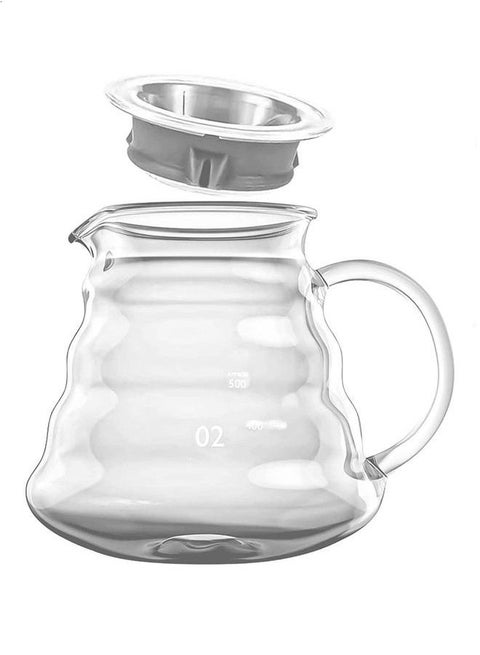 V60 Coffee Server Maker Heat Resistant Glass Pot Pour Over Kettle Teapot Hand Drip 600ml