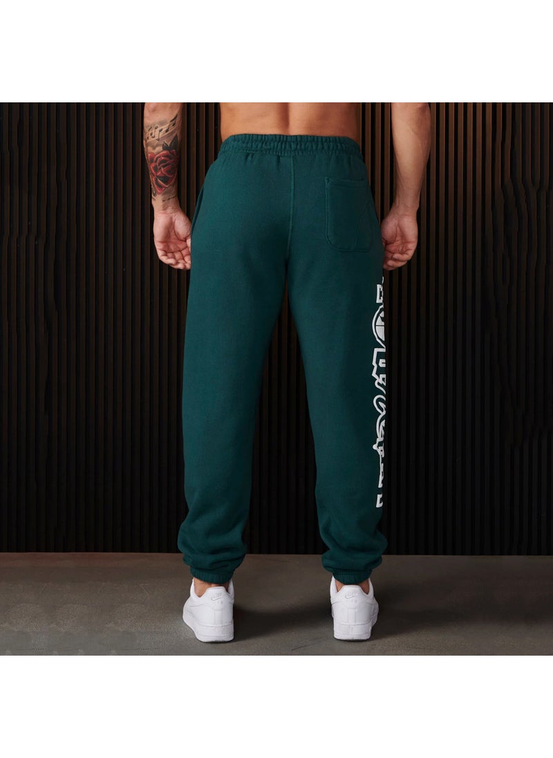 Generic - YOUNGLA Mens Joggers Cotton Printed Tapered Sweatpants Black - Image 1