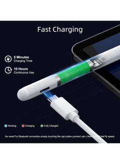 Generic Stylus Pen for iPad 9th & 10th Generation - Tilt Function, Twice Faster Charging, Compatible with iPad 2018-2022, iPad 6/7/8/9/10, Air 3/4/5, Mini 5/6, Pro 11/12.9 Inch, White  - Image 3