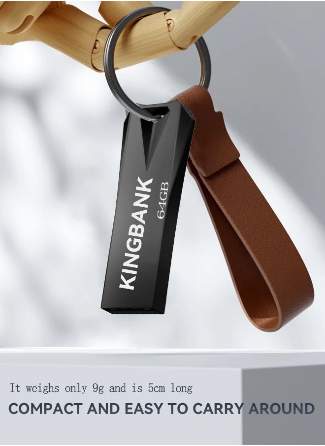 KINGBANK - 128G USB3.0 Flash Drive, High-Speed ​​Storage, 40MBps Read, 30MBps Write, Compatible with Audio, Computers, TVs, Laptops, Game Consoles, Cars (128GB, Black) - Image 1