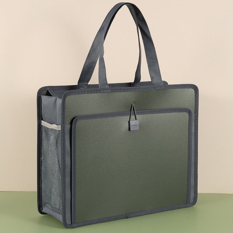Kobest Portable Waterproof Book Bag Student Information Portable Large Capacity Zipper Tutorial Bag File Bag - Image 1