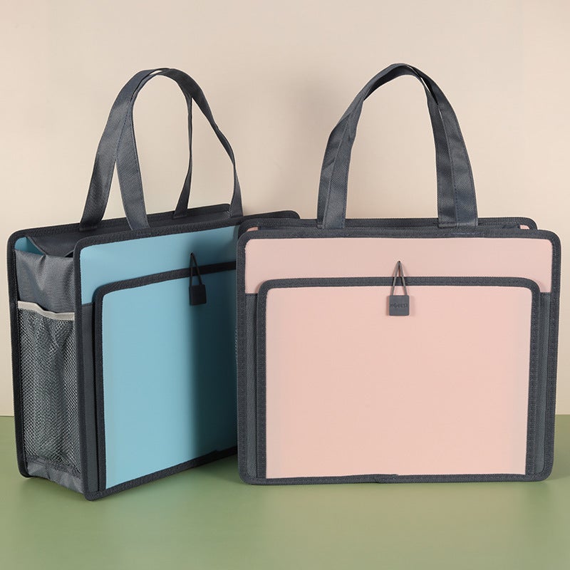 Kobest Portable Waterproof Book Bag Student Information Portable Large Capacity Zipper Tutorial Bag File Bag - Image 2